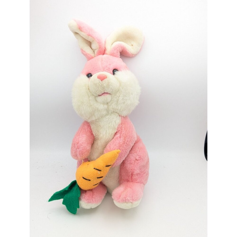 Vintage Cuddle Wit Pink Rabbit With Carrot Stuffed Animal 16"